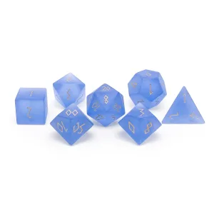 Zircon Sapphire Stone DND dice set